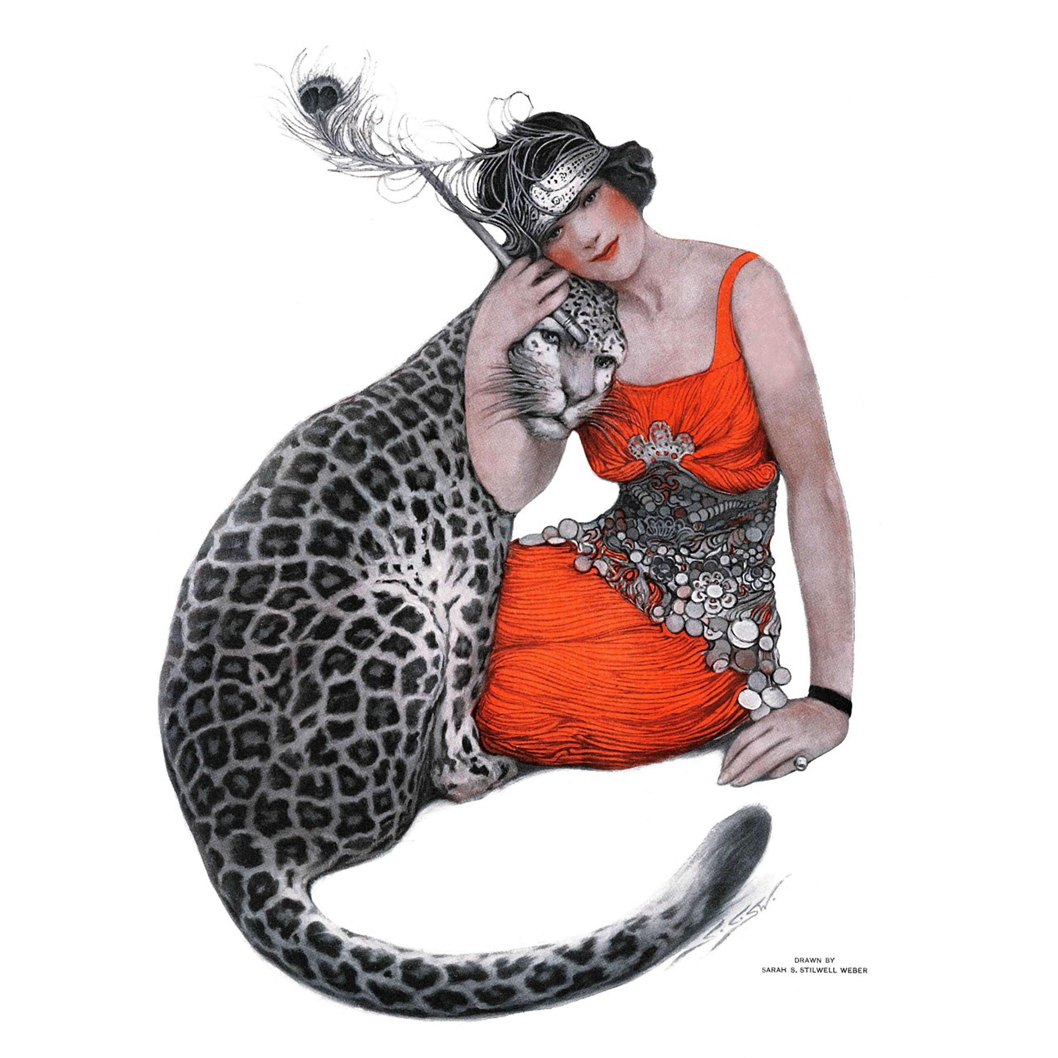 Marmont Hill "Lady and Leopard" by Sarah Stilwell-Weber Painting Print on Canvas