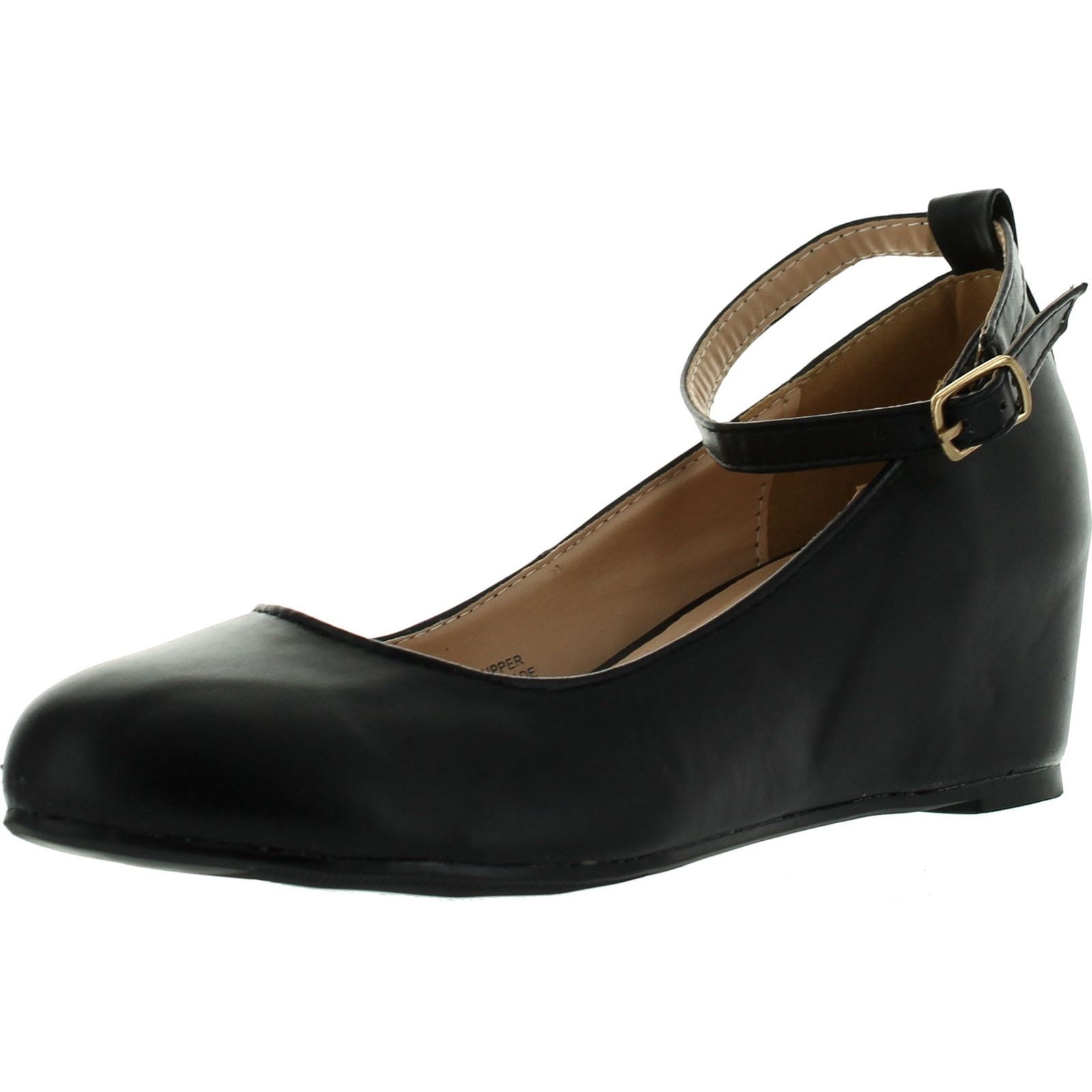 Static Footwear - Womens BOBBY1 Closed Round Toe Ankle Strap Hidden Wedge High Heel Shoes