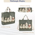 thumbnail image 6 of FORMRS Womens Corduroy Tote Bag Crossbody Shoulder Handbag with Pocket, Gray Snowmen, 6 of 7