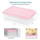 thumbnail image 3 of Bandeja de Cubitos de Hielo con Tapa y DepóSito de Almacenamiento, Bandeja de 55 Hielos de FáCil LiberacióN con Tapa Resistente una Derrames, Recipiente, Pala Rosa, 3 of 5
