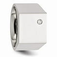 thumbnail image 5 of Stainless Steel Polished CZ Signet Ring Size: 9; for Adults and Teens; for Women and Men, 5 of 7