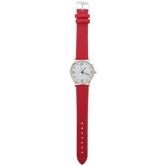 Soimiss Lady Wrist Watch Minimalist Style Red 1Pcs Time Telling for Women