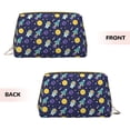 thumbnail image 3 of Naloa Astronaut Corgi Leather Makeup Bag for Purse Travel, Portable Small Cosmetic Organizer for Women and Girls, Make up Bag with Zipper, 3 of 8