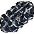 thumbnail image 2 of Mirage Hexagonal Print Memory Foam Chair Pads 4 Pack Navy/White, 2 of 5