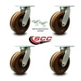 thumbnail image 2 of 10 Inch Heavy Duty High Temp Phenolic Swivel Caster Set with 2 Swivel Locks SCC, 2 of 2