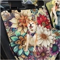 thumbnail image 3 of Pzuqiu Mandala Flower Dog Car Seat Cover for Back Seat Scratchproof Waterproof Pet Backseat Covers Large Space with Dogs Bandanas Handkerchief Hanging Car Carbage Bag, 3 of 6