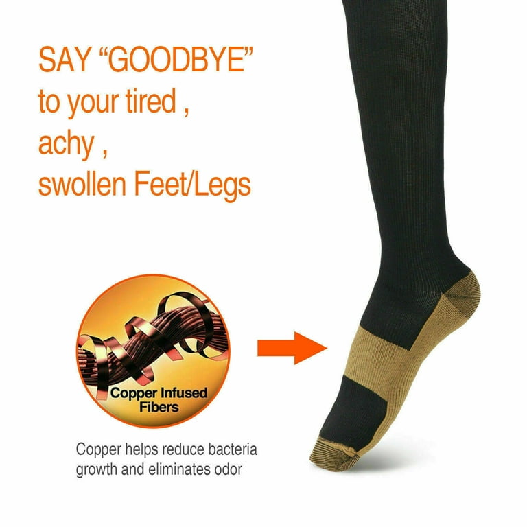Compression Socks Mens Womens (S-XXL) Anti-Fatigue Compression