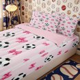 thumbnail image 3 of Meiyoeat Cute Soccer Ball Zipper Twin Comforter Sets with Fitted Sheet and 2 Pillowcases, Pink Bow Print Zipper Bedding Set for Bedroom,4-Piece,Pink Reversible, 3 of 6