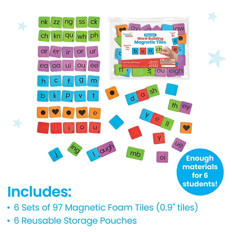 hand2mind Phonics Word-Building Magnetic Letter Tiles, Letter 
