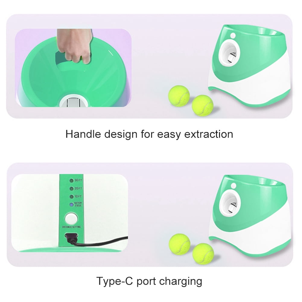 HBASD Automatic Dog Ball Launcher for Medium to Large Dogs, Interactive Dog Ball Thrower Mental Stimulation Dog Toys (Green)
