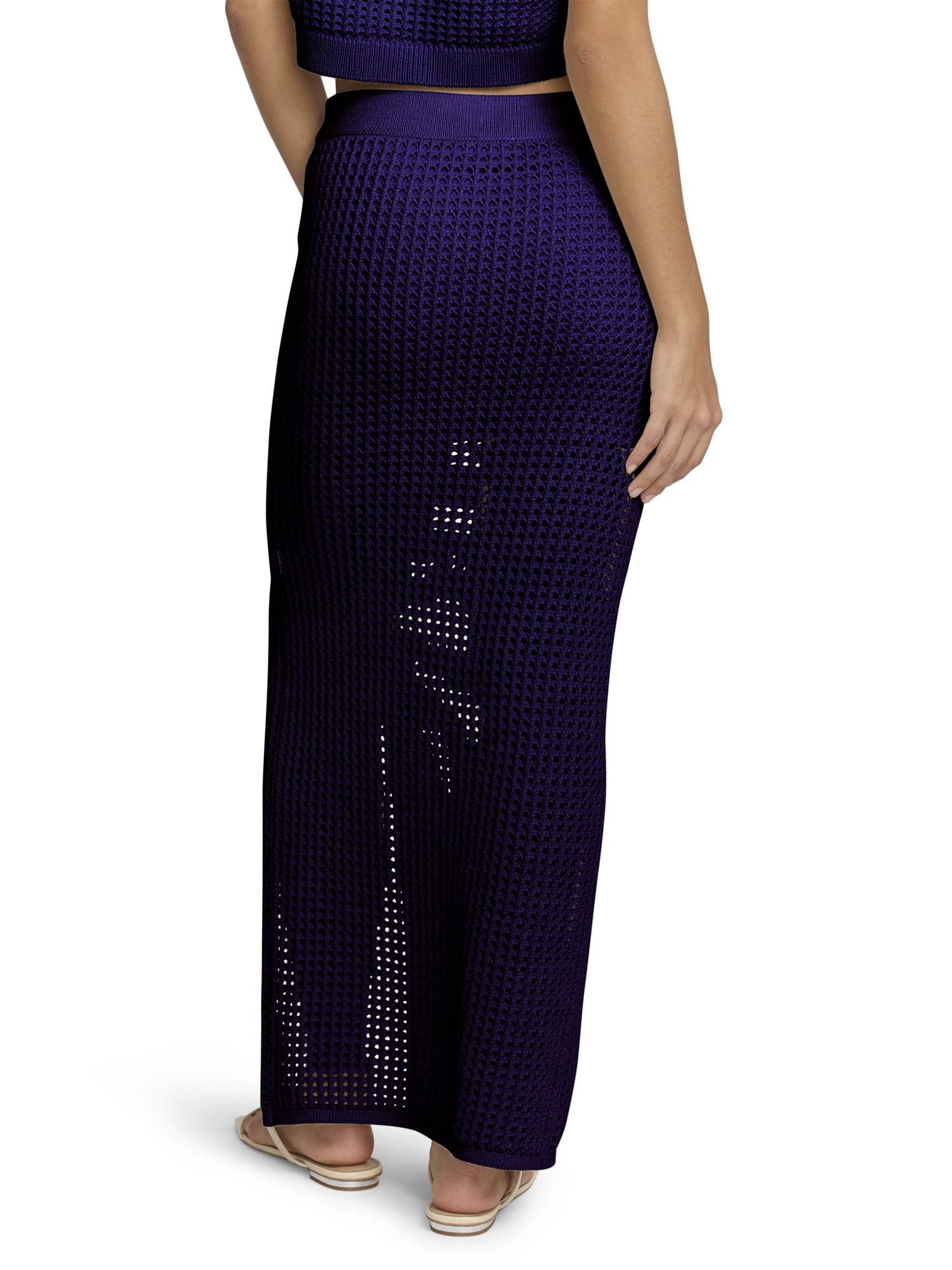 Mills by Millie Bobby Brown Women's Crochet Sweater Skirt, Ankle Length, Sizes XXS-XXL