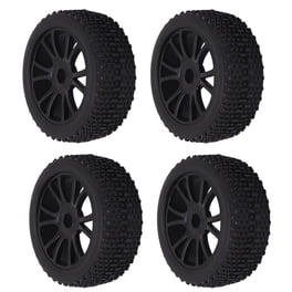 Vobumix 16 Jeux De Roues en Caoutchouc pour Modèle De Voiture 1/64, Pneus Modifiés pour Camion Tout-Terrain, Kit De Roues Pneus De Simulation pour Accessoires De Voitures Modèles 1:64
