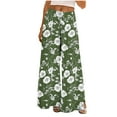 thumbnail image 2 of Fashion Wide Leg Pants for Women Graphic Pants With Elastic Waist Casual Loose Pockets Pants Autumn Outfit Solid Color Trousers Casual Daily Office Wear Plus Size, 2 of 8