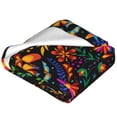 thumbnail image 2 of Bixox Fleece Blanket Mexican Flower Traditional1 Pattern Super Soft Double-Sided Microfiber Flannel Blanket for Sofa, Bed, Couch, Suitable for All Seasons - 80"x60", 2 of 5