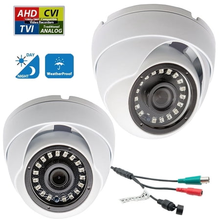 Evertech 2 Pcs CCTV Surveillance Security Camera 2.8mm Fixed Lens Outdoor/Indoor 50ft IR Waterproof Day&Night Vision Metal casing Dome Camera price history on PriceWatchPro