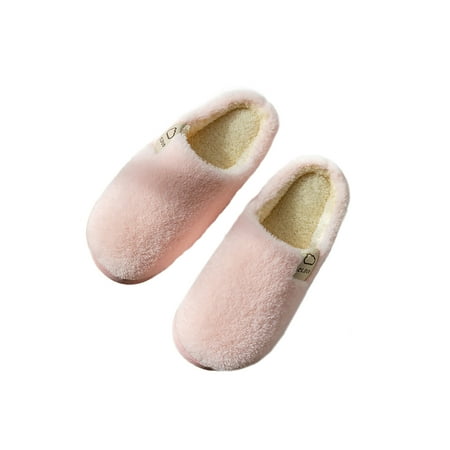 

Ritualay Mens Plush Slippers Fluffy House Shoes Slip On Fuzzy Slipper Casual Comfort Home Shoe Bedroom Indoor Winter Warm Pink 5.5-6