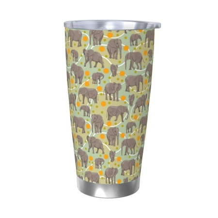 

Gukieu African bush elephant Print 20OZ Car Cup Vacuum Stainless Steel Leak-proof Thermos Cup Unisex Suitable for Home Outdoor and Sports-Without Straw