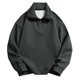 thumbnail image 1 of Blusa y camisa de cuello vuelto de manga larga para hombre, sudadera con cremallera, polar, verde, marrón, gris, media cremallera, lisa, deportiva, para exteriores, uso diario, vacaciones, ropa de cal, 1 of 4