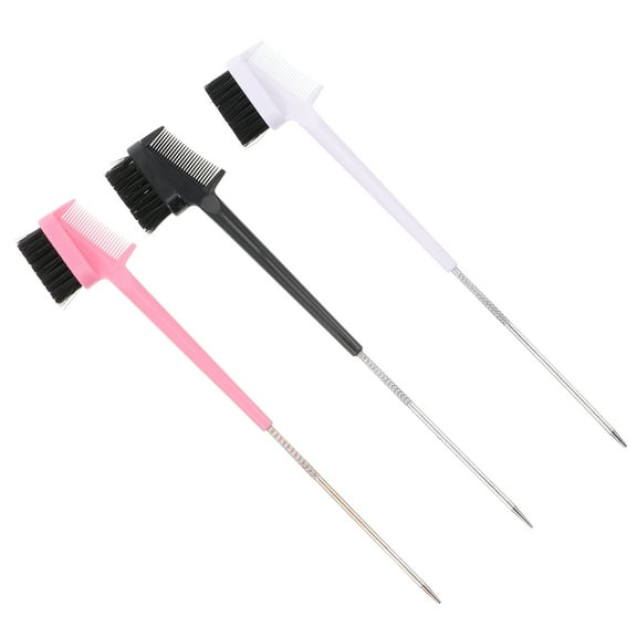 IBASETOY 3Pcs Assorted Color Eyebrow Brush Comb and Eyelash Comb Brush Ideal for Everyday Makeup