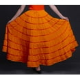 thumbnail image 3 of Phagun Women's Indian Clothing Orange Long Casual Skirt Maxi&nbsp;Summer Wear-14, 3 of 6