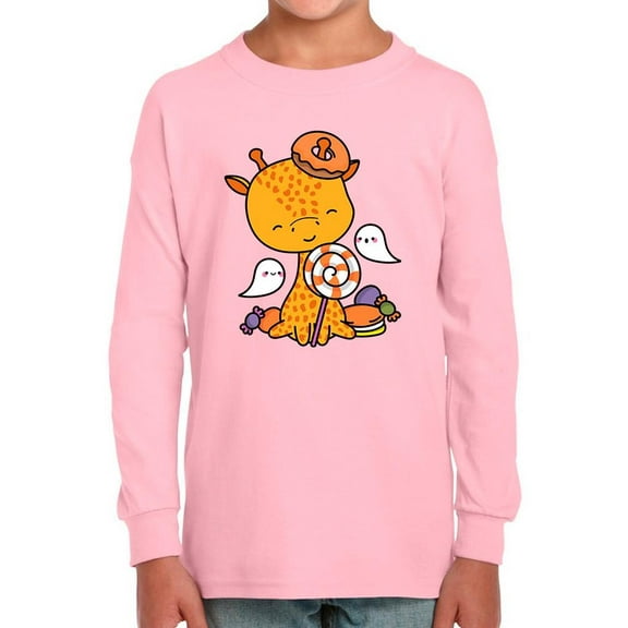Cute Giraffe Ghosts And Candy Long Sleeve Toddler -Image by Shutterstock, 5 Toddler
