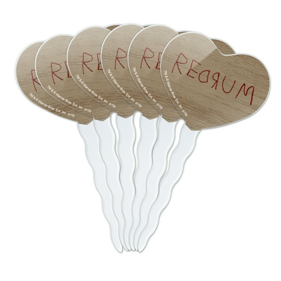 The Shining Redrum Heart Love Cupcake Picks Toppers Decoration Set of 6