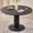 Black, variant on 47" Round Dining Table for 4, [Cylinder Pedestal Base] [Stone-Patterned] Modern Circle Dinner Table for Kitchen Dining Living Room, Light Stone-patterned