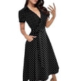 thumbnail image 1 of Vestido largo ajustado de mujer con estampado, cuello en V y encaje - Mezcla de poliéster, tallas S-XXL, diseño sin espalda para la playa o fiestas, 1 of 6