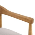 thumbnail image 4 of Christopher Knight Home Upholstered Dining Arm Chairs Set of 2, Rubberwood Frame, Beige+Natural, 4 of 11