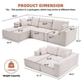 thumbnail image 3 of Weture 108” Modular Sectional Sofa, Cloud Sectional Couch with Deep Seat, Modern Modular L-Shape Sofa Couch with Chaise,Upholstered Couches for Living Room(Corduroy, Beige), 3 of 8