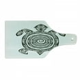 thumbnail image 1 of Turtle Cutting Board, Maori Tattoo Style of Sea Animal Tribal Spiral Form Tropical, Decorative Tempered Glass Cutting and Serving Board, Wine Bottle Shape, Black and White, by Ambesonne, 1 of 1