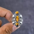 thumbnail image 2 of Natural Tiger Eye Gemstone Handmade 925 Sterling Silver Gift Ring Size 10, 2 of 4
