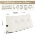 thumbnail image 2 of Large Triangular Headboard Wedge Bed Rest Reading Pillow Backrest Positioning Support Bolster Cushion with Removable Cover (, Twin: 39x8x20 Inches), 2 of 8