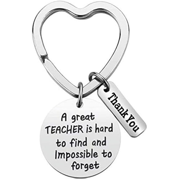 PinesC Teacher Gifts Keychain Teachers Appreciation Gifts Thank You Gifts for Women Men - A Great Teacher is Hard to Find and Impossible to Forget Keychain
