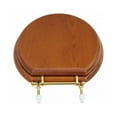 thumbnail image 5 of Renovators Supply Light Mahogany Wooden Toilet Seat Round Toilet Seat w/Brass PVD Hinges and Non Slip Bumper, 5 of 8