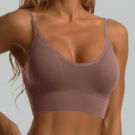 Bpxiofoy Camisole Tops for Women Bras for Women Sports Bra Seamless Wireless Fitness Brief Push Up Crop Tops Tank Tops with Built In Bras Built In Bra Tank Tops for Women Purple One Size