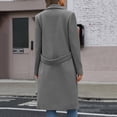 thumbnail image 5 of uublik Womens Trench Coat Gray Notch Lapel Single-Breasted Business Casual Peacoat Trendy Clothes, 5 of 6