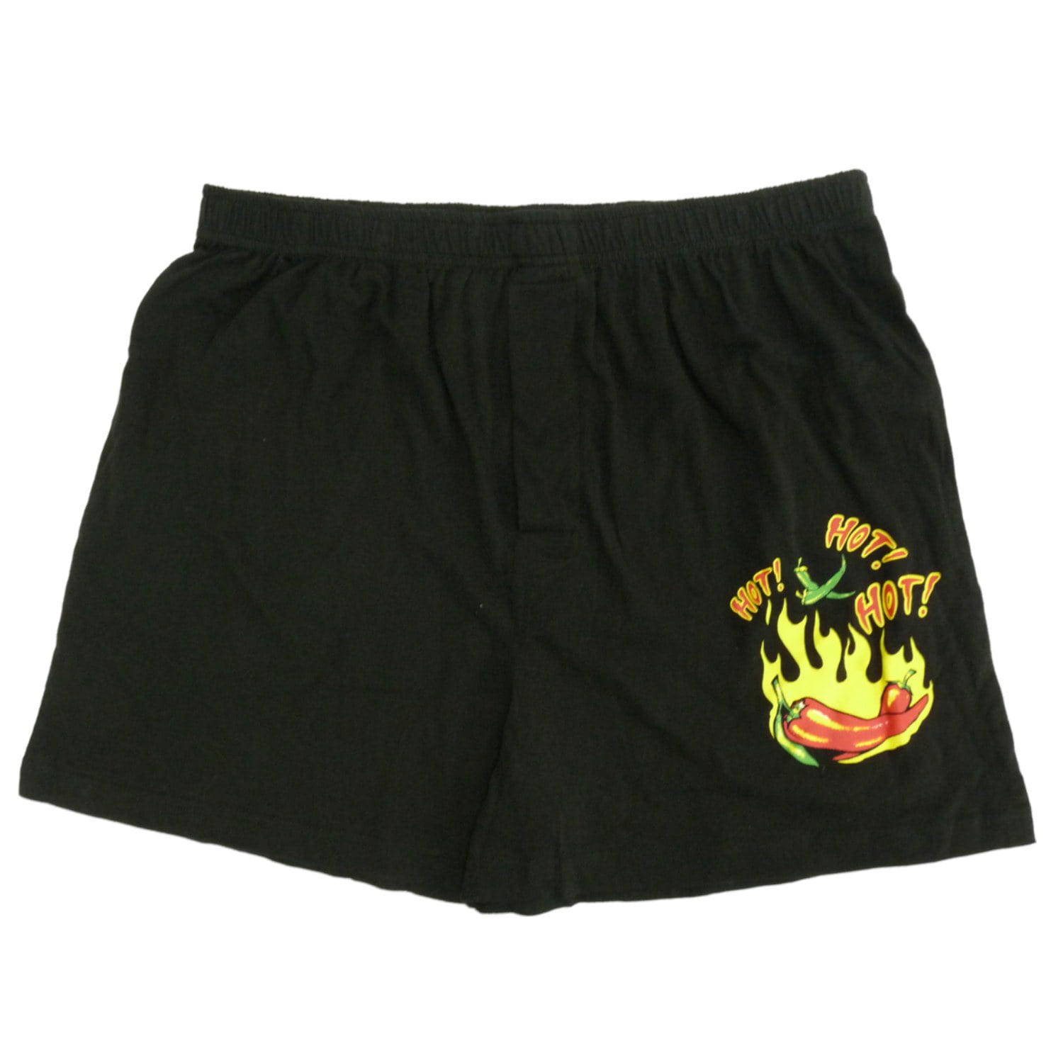 Valentine Mens Black Boxers Hot Chilli Pepper Shorts L Size Large