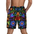 thumbnail image 4 of Uemuo Colorful Floral Pattern Mens Swim Trunks Quick Dry Board Shorts with Mesh Lining, Stretch Beach Shorts Quick Dry No-Chafing Board Shorts-Medium, 4 of 9