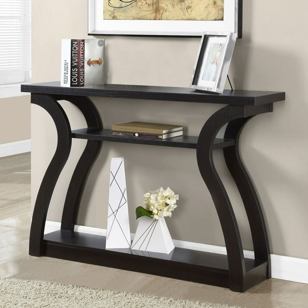 Monarch Contemporary Accent Table 47"L, Cappuccino Finish