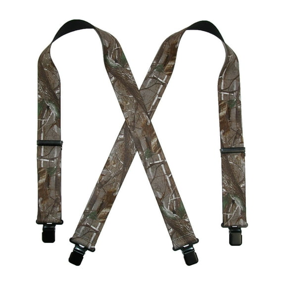 CTM Elastic Clip-End 2 Inch Realtree Camo Suspenders (Men)