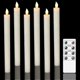 thumbnail image 1 of 6 Pack Battery Operated LED Candles with Remote and Timer for Wedding Decor Ivory Real Wax Flickering Warm White Light, 1 of 4