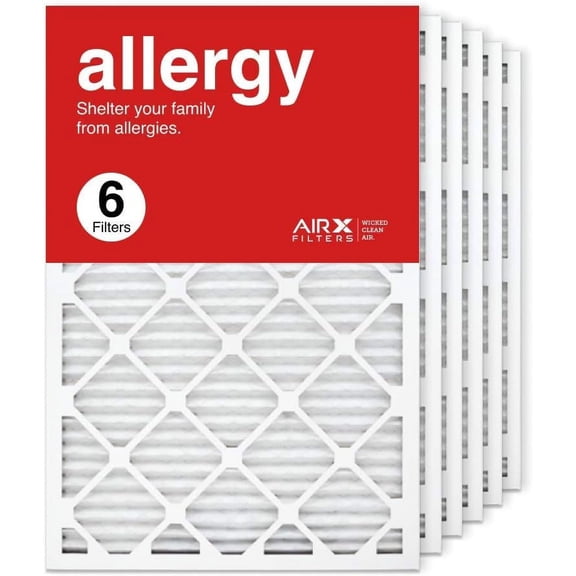 AIRx Filters 20x30x1 Air Filter MERV 11 Pleated HVAC AC Furnace Air Filter, Allergy 6-Pack, Made in the USA