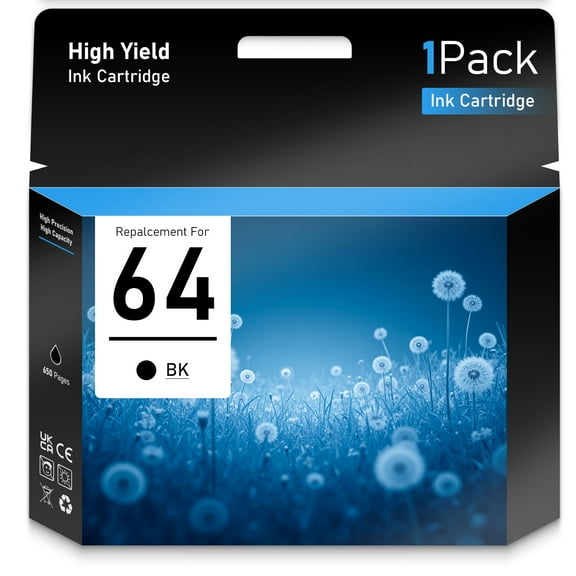 64XL Ink Cartridge Black Compatible for HP 64 Ink Cartridges for Envy 7855 7864 Printers