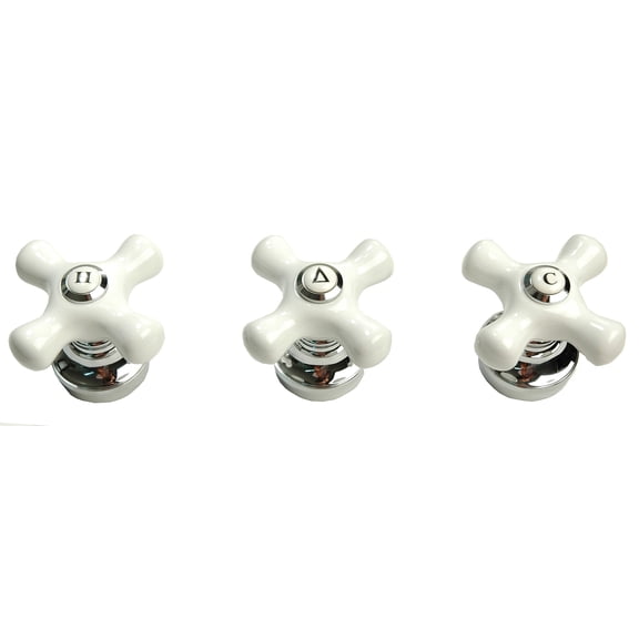 Porcelain Handle 3-pcs Set Chrome Finish Fits Price Pfister Shower Valve 3233...
