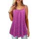 thumbnail image 2 of Qarigey Camiseta sin mangas con tirantes de verano con estampado suelto para mujer Camisetas sin mangas Violeta L, 2 of 4