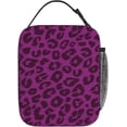 thumbnail image 3 of Cheetah Purple Leopard Insulated Lunch Bags Lunch Tote Reusable Cooling Tote For Shopping, Office, Camping, 3 of 6
