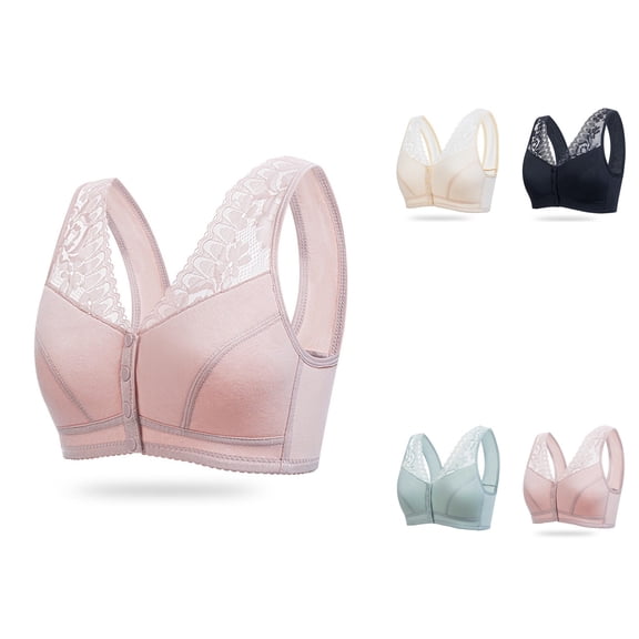 Comfortable Front Closure Bra for Women – Large, Thin, Sagging Side Support, Beauty Back, Shining, No Steel Ring, Wrapping Design