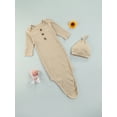 thumbnail image 4 of Diconna Baby Ribbed Solid Sleeping Bag Long Sleeve Buttoned Round Collar, 4 of 8