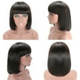 thumbnail image 2 of Fringe Wig Human Hair Short Bob Wig Straight Human Hair Wigs With Bangs Full Machine Made Wigs Human Hair Wigs, 2 of 6